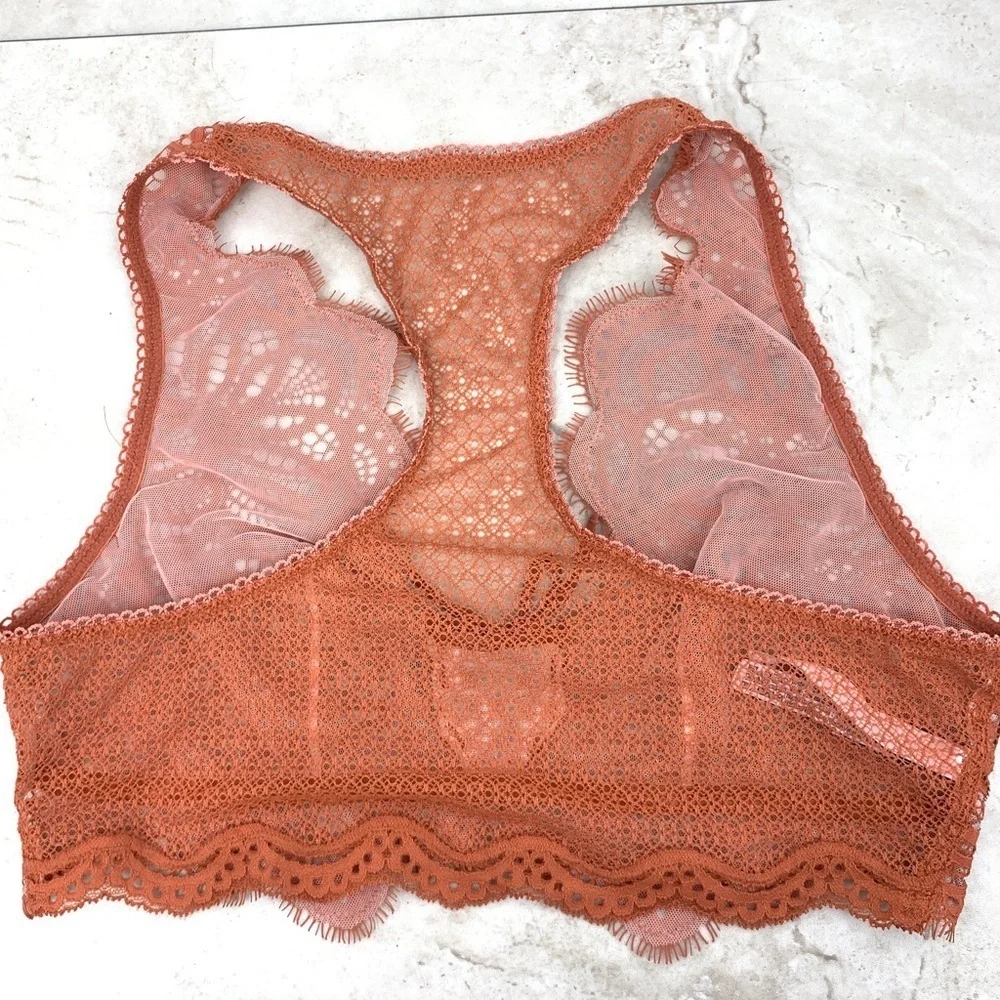 PINK Victoria Secret Women Medium Bralette Pull On Rustic Orange‎ Dream Angels